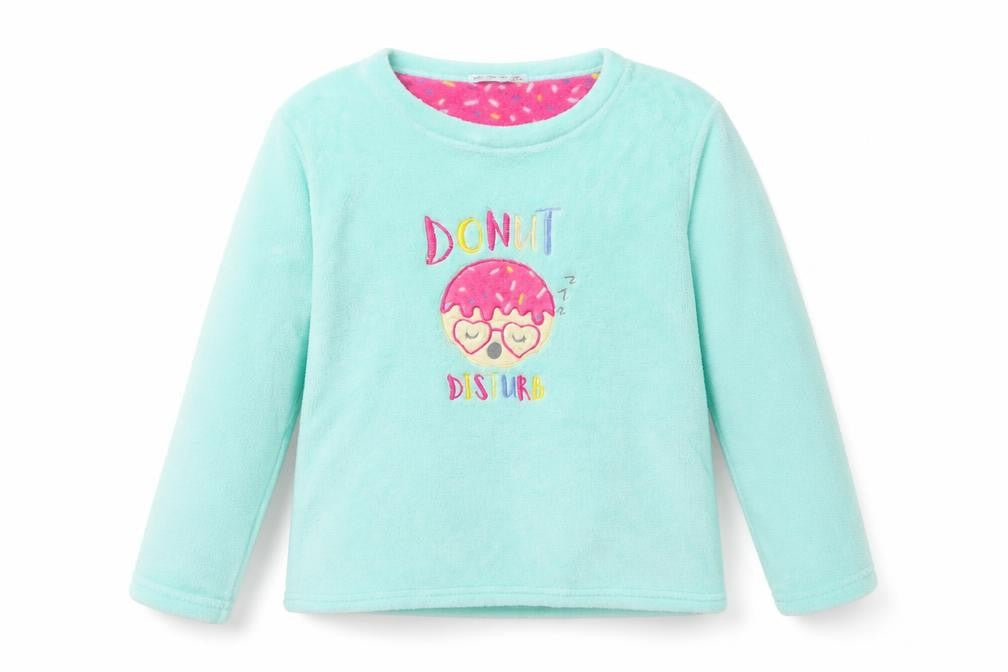 JUST LIKE YOU Girls Blue  Fleece Top Pyjama Top Size 12-13 Years