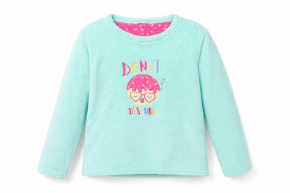 JUST LIKE YOU Girls Blue  Fleece Top Pyjama Top Size 12-13 Years