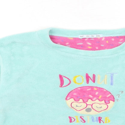 JUST LIKE YOU Girls Blue  Fleece Top Pyjama Top Size 12-13 Years