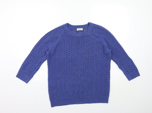 Womens UK Size M Papaya Blue Pullover Jumper