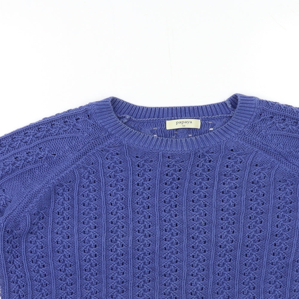 Womens UK Size M Papaya Blue Pullover Jumper