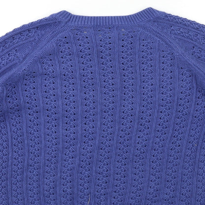 Womens UK Size M Papaya Blue Pullover Jumper