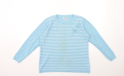 Womens UK Size M Fay Louise Blue Pullover Jumper