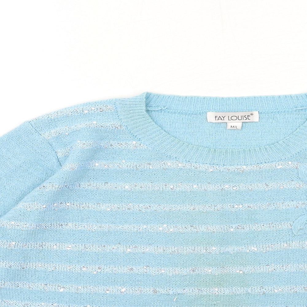 Womens UK Size M Fay Louise Blue Pullover Jumper