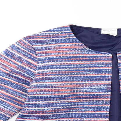 ann de lancay Womens Blue Striped  Jacket Coat Size S