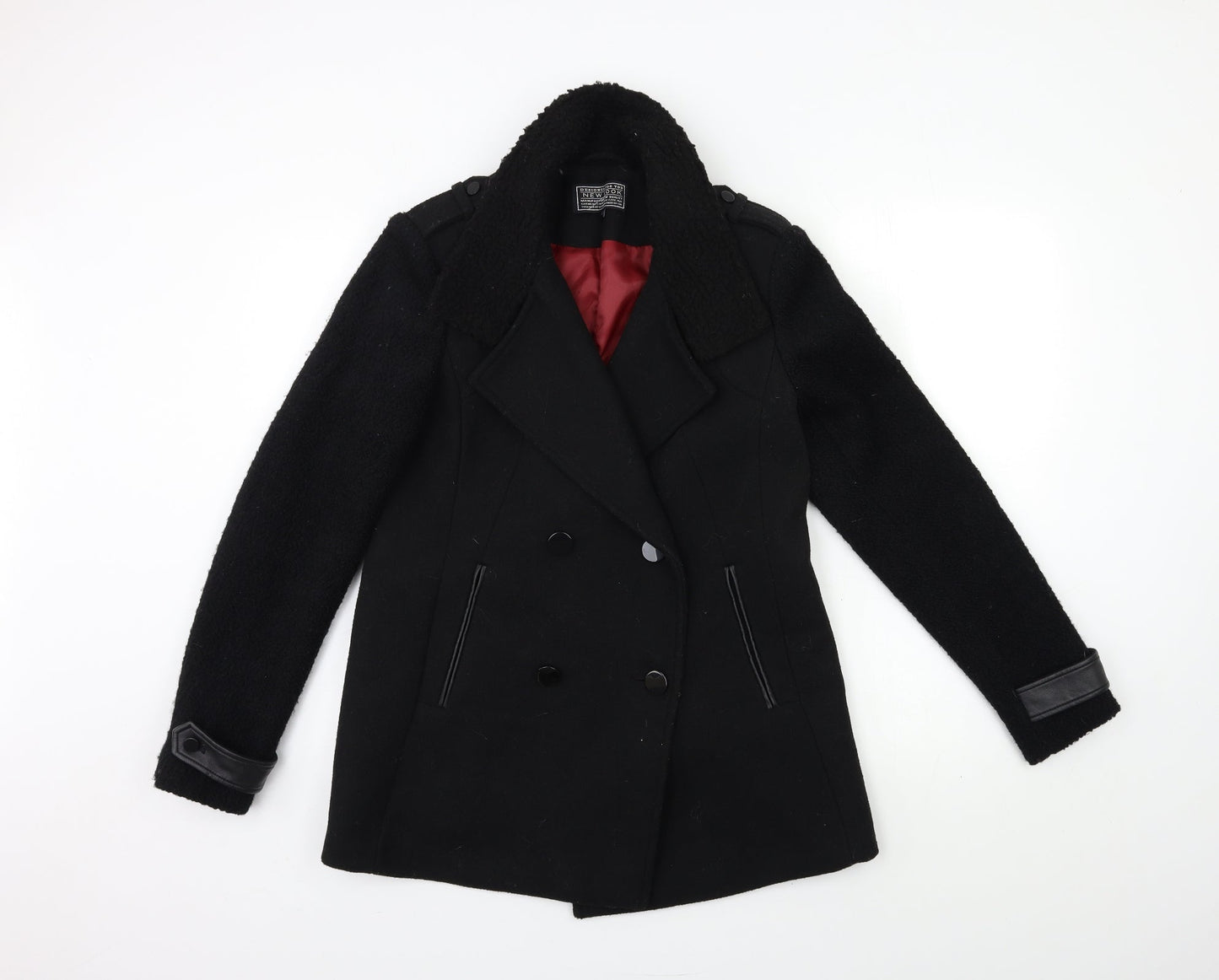 New Look Womens Black   Overcoat Coat Size 12