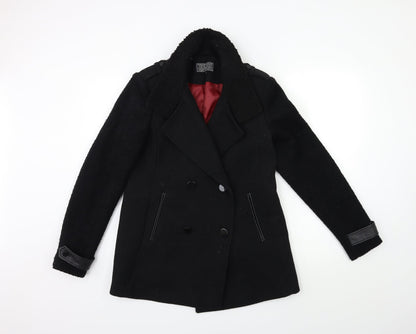 New Look Womens Black   Overcoat Coat Size 12