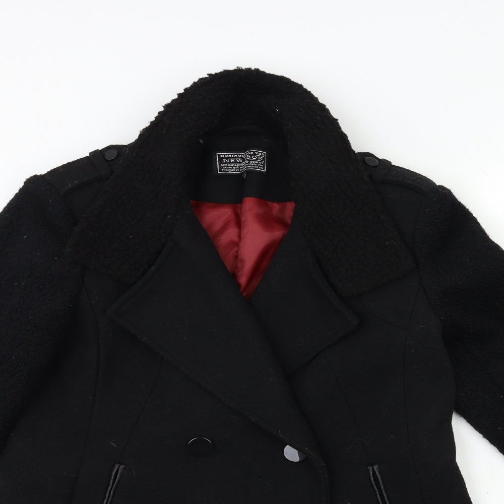 New Look Womens Black   Overcoat Coat Size 12