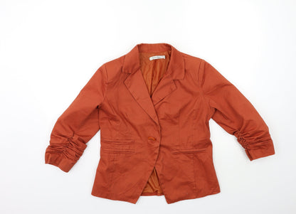 perla nera Womens Orange   Jacket Blazer Size L