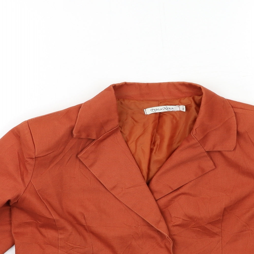 perla nera Womens Orange   Jacket Blazer Size L