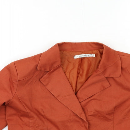 perla nera Womens Orange   Jacket Blazer Size L