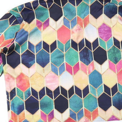 prewo Womens Multicoloured Geometric   Button-Up Size L