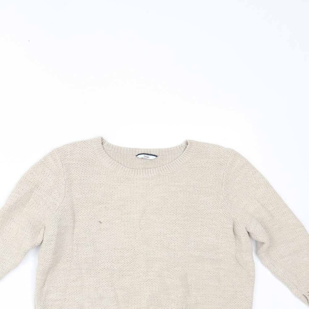 DASH Womens Beige   Basic Blouse Size 12