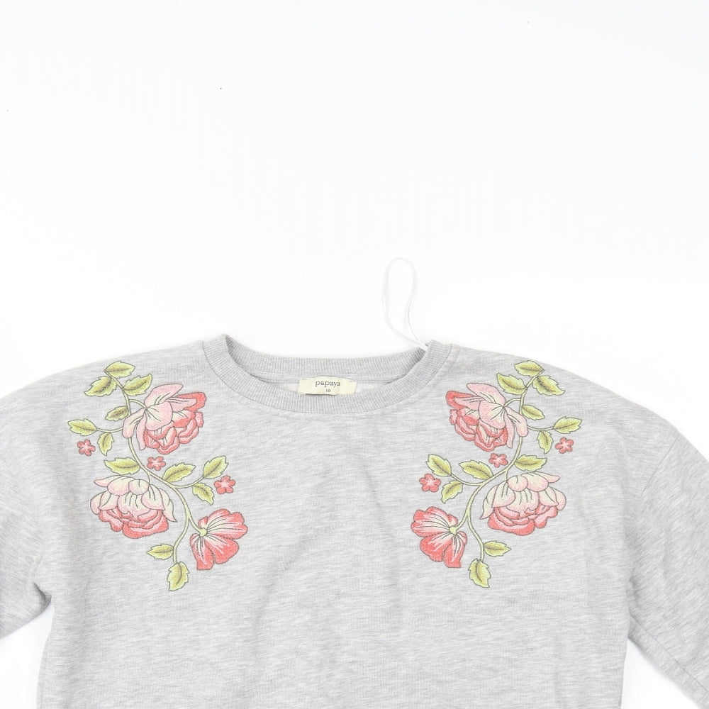 Womens UK Size 10 Papaya Grey Pullover Jumper