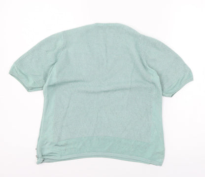Womens UK Size 10 Per Una Green Basic T-Shirt