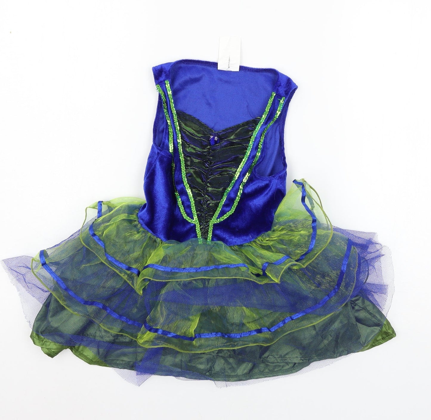 Preworn Girls Blue  Velvet Ball Gown  Size S  - princess fancy dress