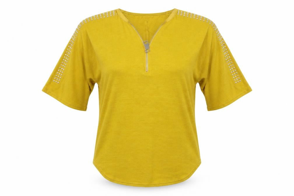 Womens UK Size S QED London Yellow Pullover Jumper