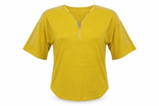 Womens UK Size S QED London Yellow Pullover Jumper