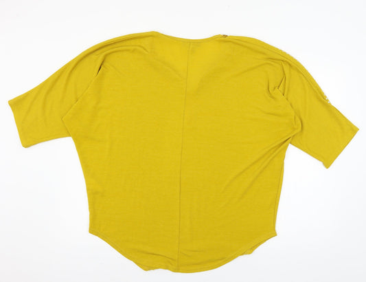Womens UK Size S QED London Yellow Pullover Jumper
