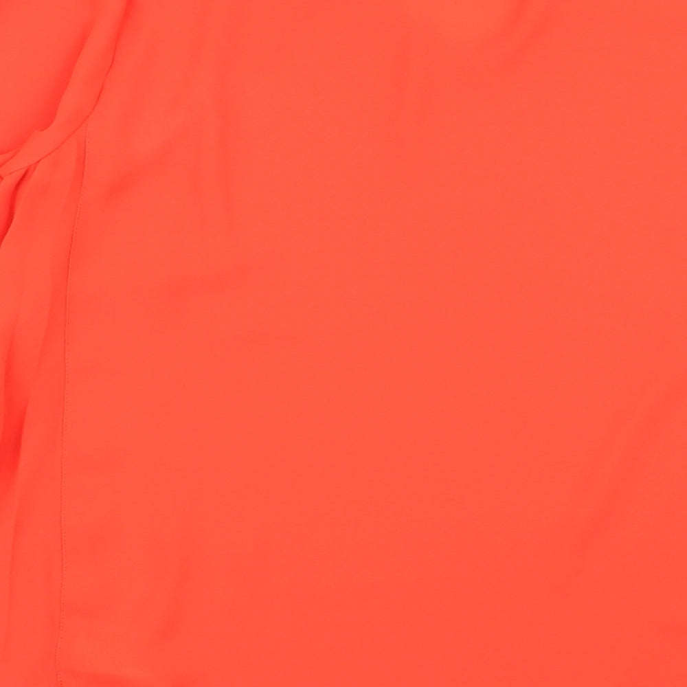 Womens UK Size 10 Soon Orange Basic Blouse