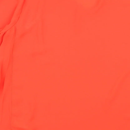 Womens UK Size 10 Soon Orange Basic Blouse