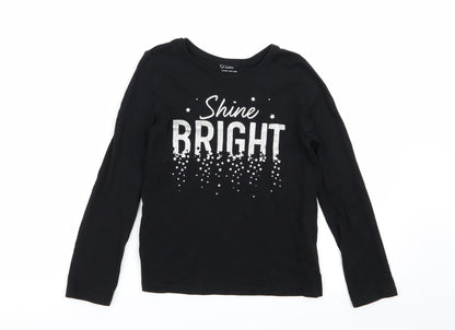 Primark Girls Black   Basic T-Shirt Size 9-10 Years
