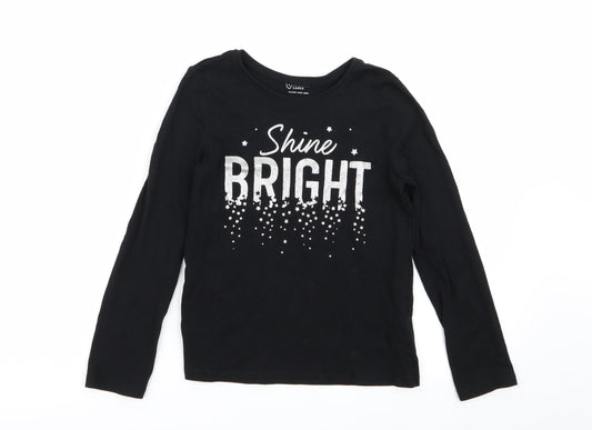 Primark Girls Black   Basic T-Shirt Size 9-10 Years