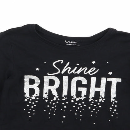 Primark Girls Black   Basic T-Shirt Size 9-10 Years