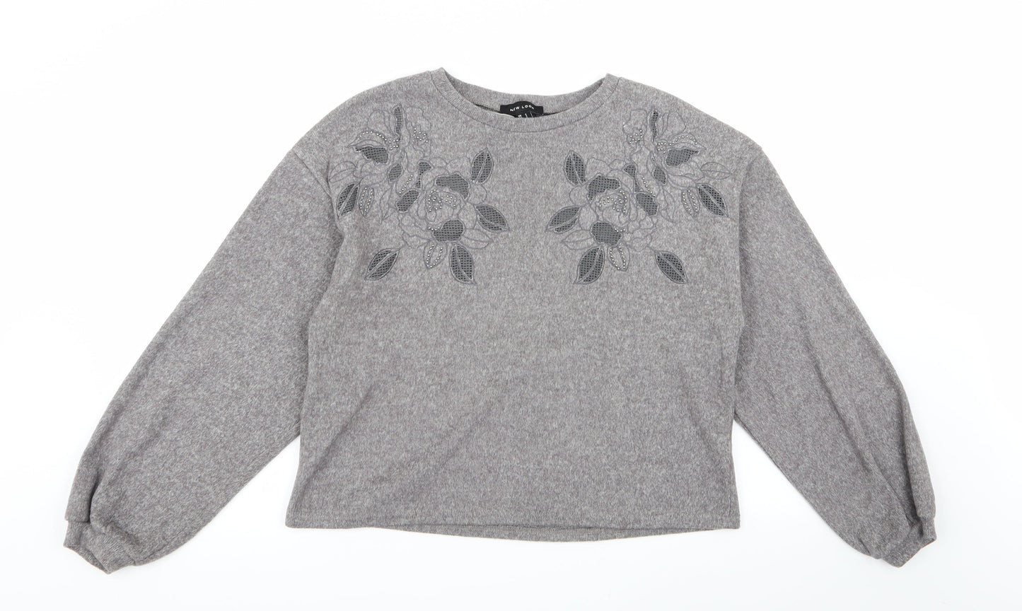 Womens UK Size S New Look Grey Pullover Jumper