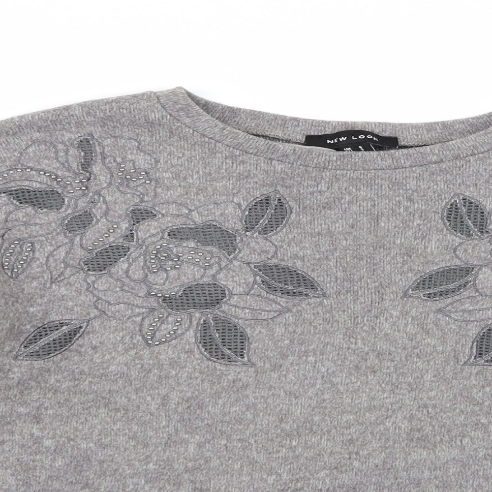 Womens UK Size S New Look Grey Pullover Jumper