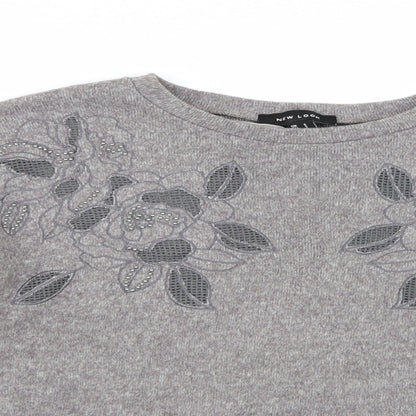 Womens UK Size S New Look Grey Pullover Jumper