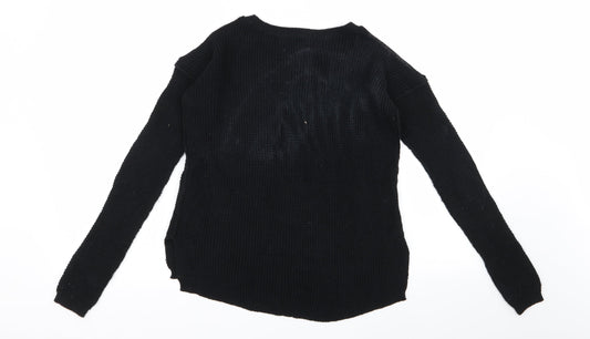 Womens UK Size XS Hollister Black Pullover Jumper