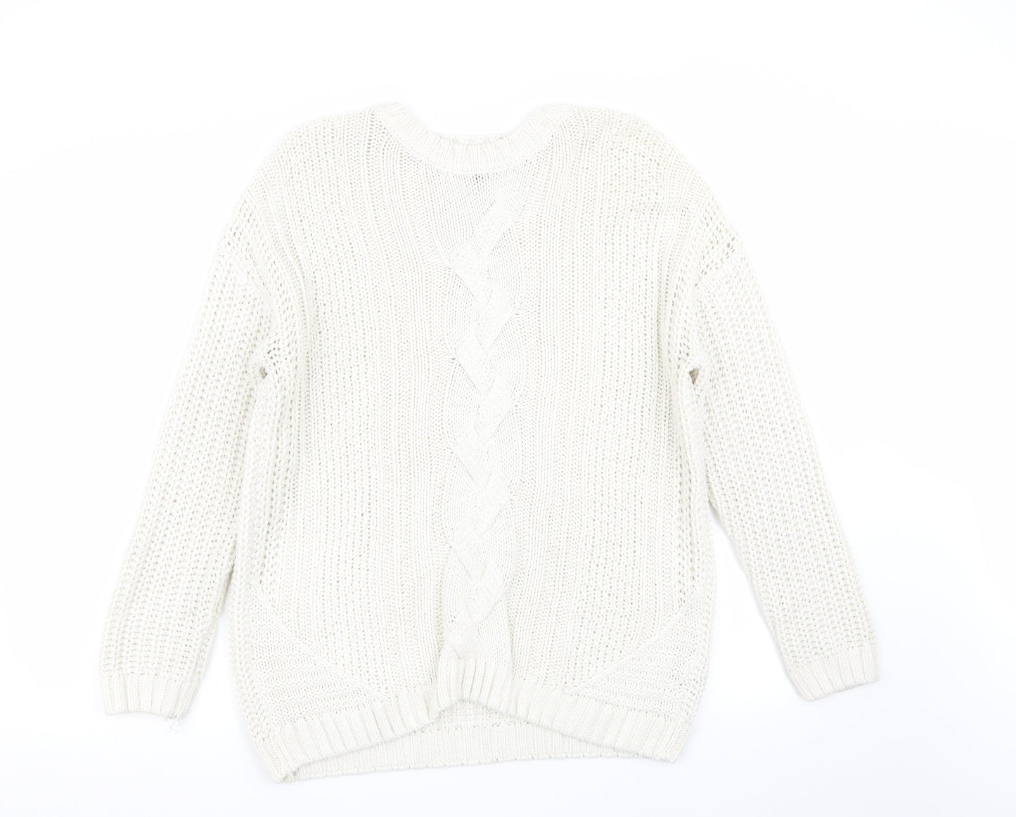 Womens UK Size M Peacocks White Pullover Jumper