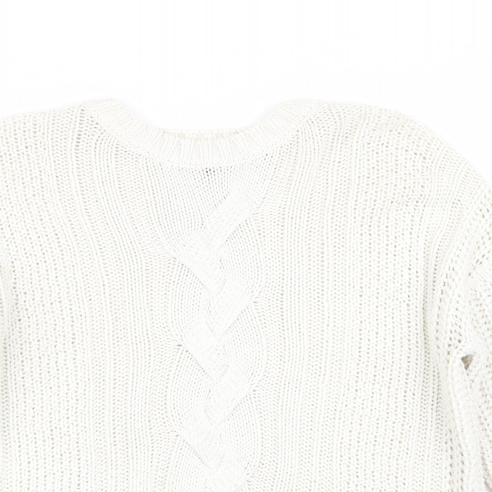 Womens UK Size M Peacocks White Pullover Jumper