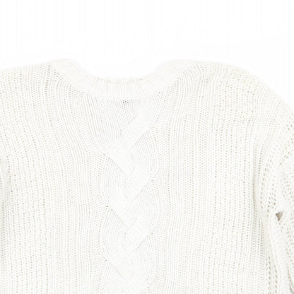 Womens UK Size M Peacocks White Pullover Jumper