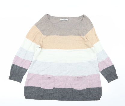 Asda George Womens Multicoloured Striped  Pullover Jumper Size 10