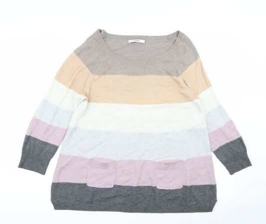 Asda George Womens Multicoloured Striped  Pullover Jumper Size 10