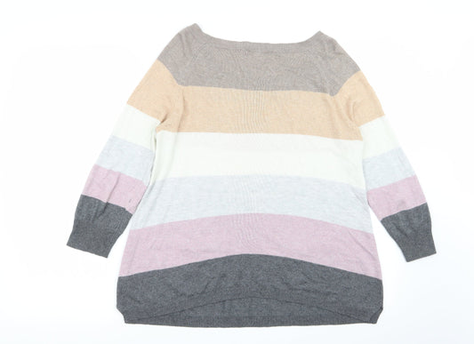 Asda George Womens Multicoloured Striped  Pullover Jumper Size 10