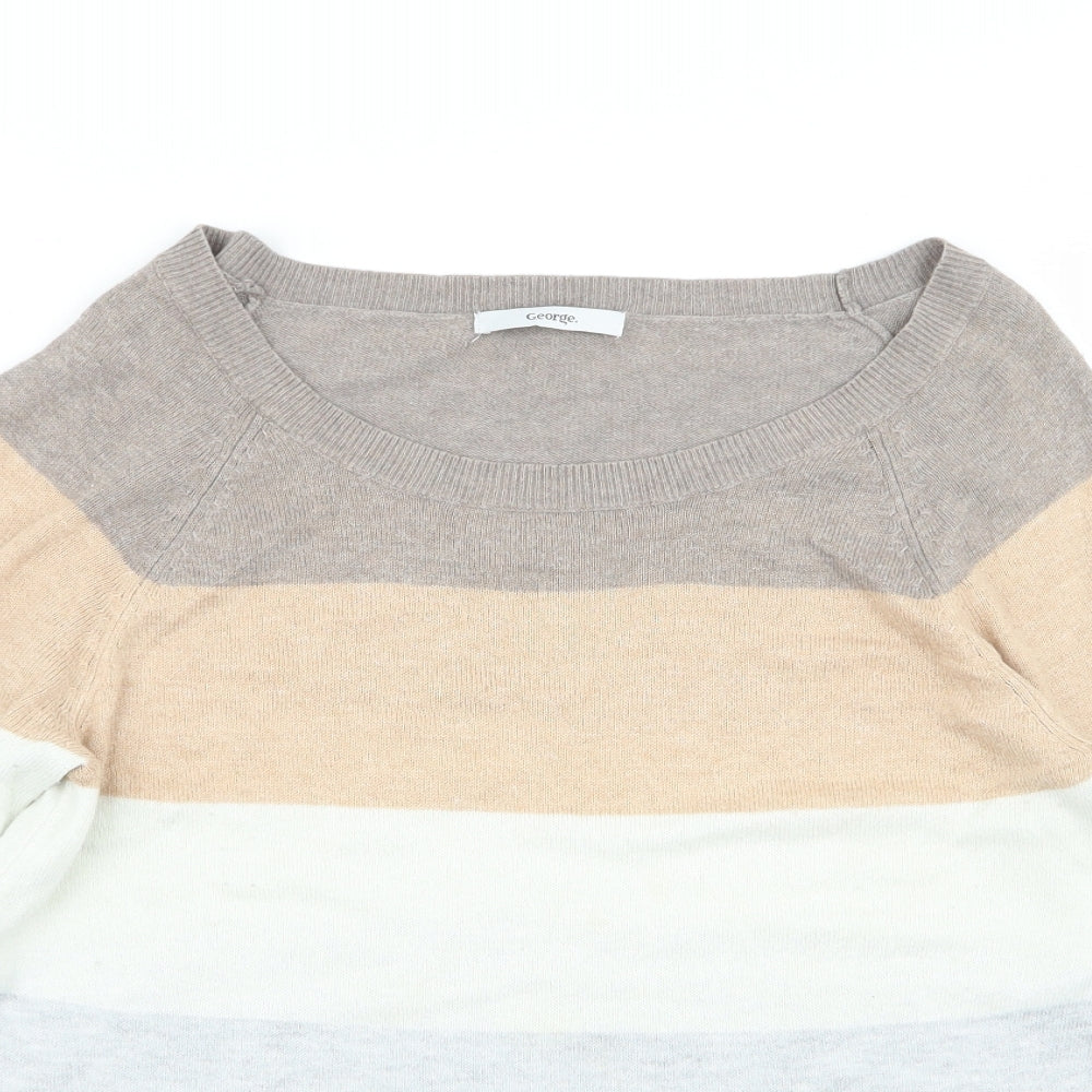 Asda George Womens Multicoloured Striped  Pullover Jumper Size 10