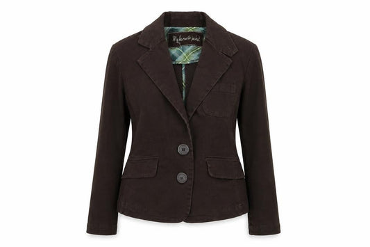Front view of evie women’s brown jacket blazer, size UK 14