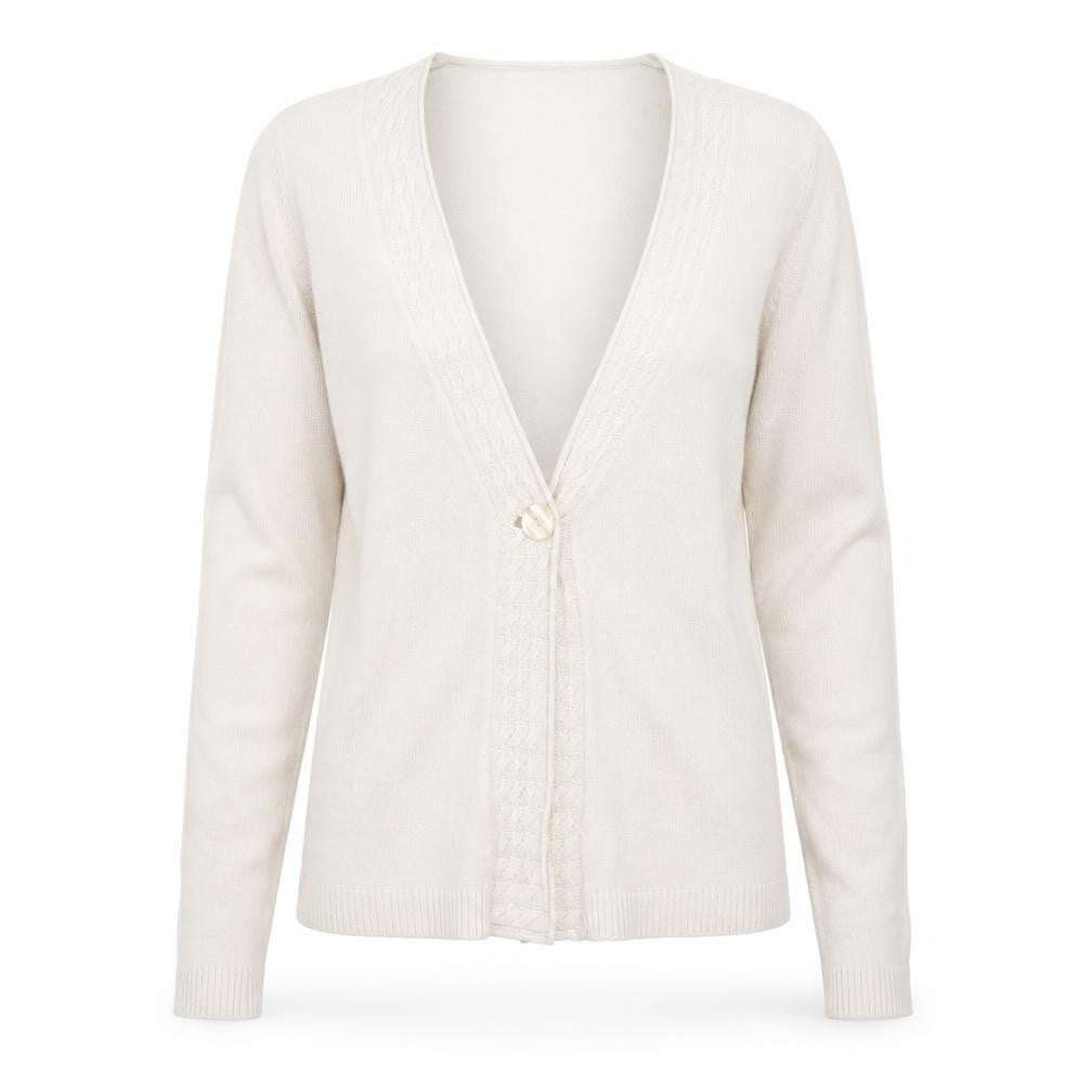 Womens UK Size 10 Damart Beige Cardigan Jumper