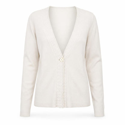 Womens UK Size 10 Damart Beige Cardigan Jumper
