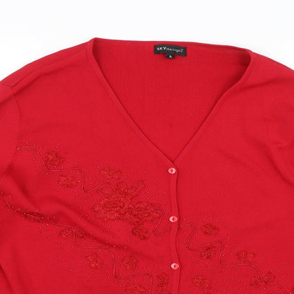 Sky deisgn Womens Red   Cardigan Jumper Size 4