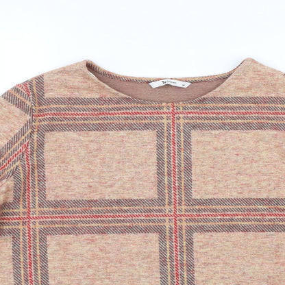 TU Womens Brown Check  Pullover Jumper Size 14