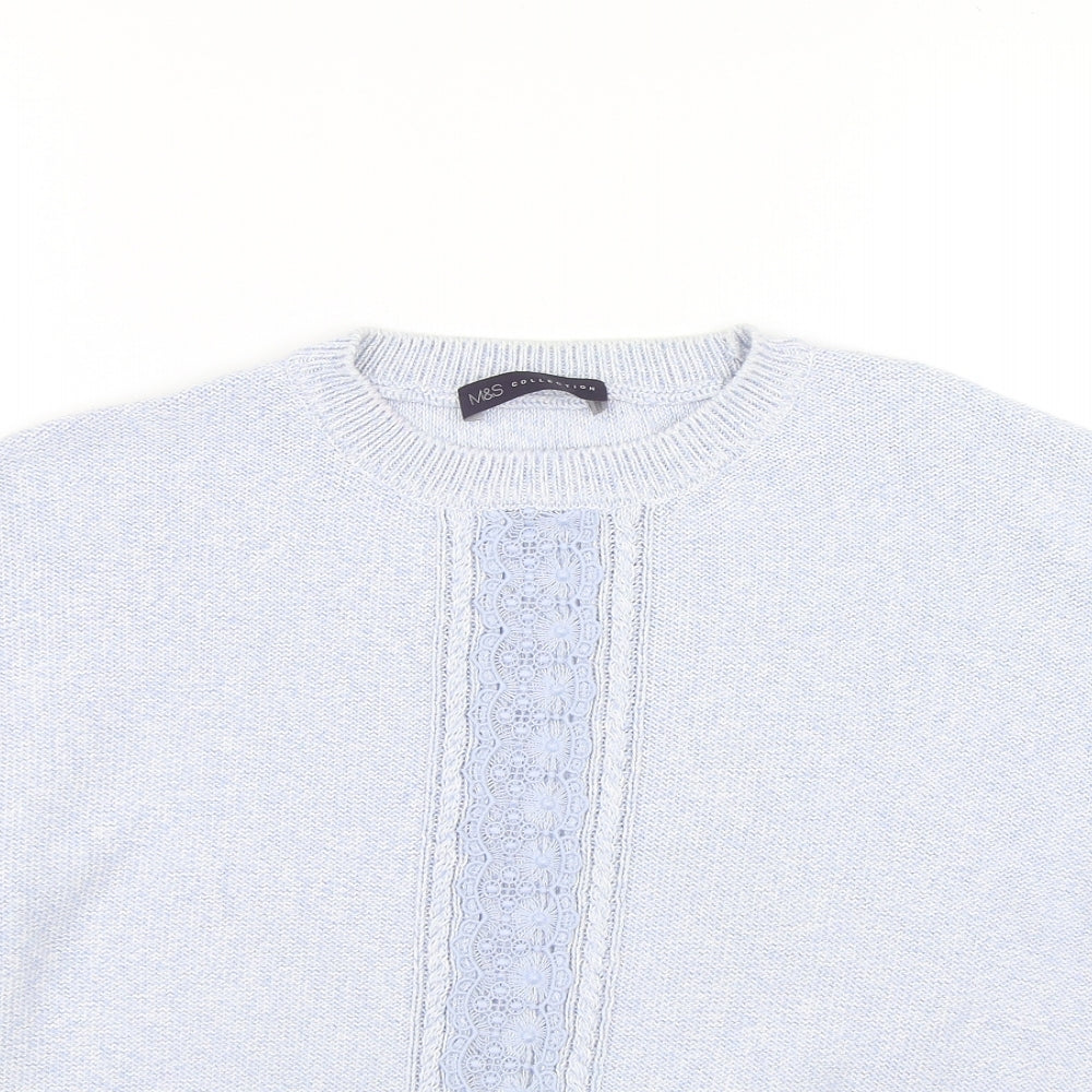 Womens UK Size M M&S Blue Pullover Jumper