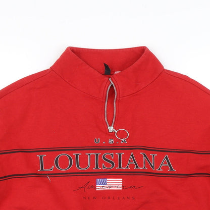 H&M Womens Red   Pullover Sweatshirt Size L