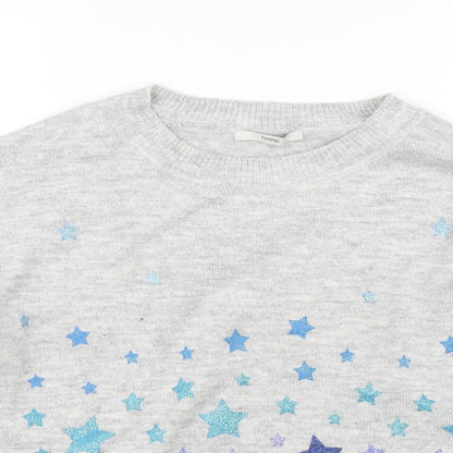 George Womens Grey   Pullover Jumper Size M  - stars