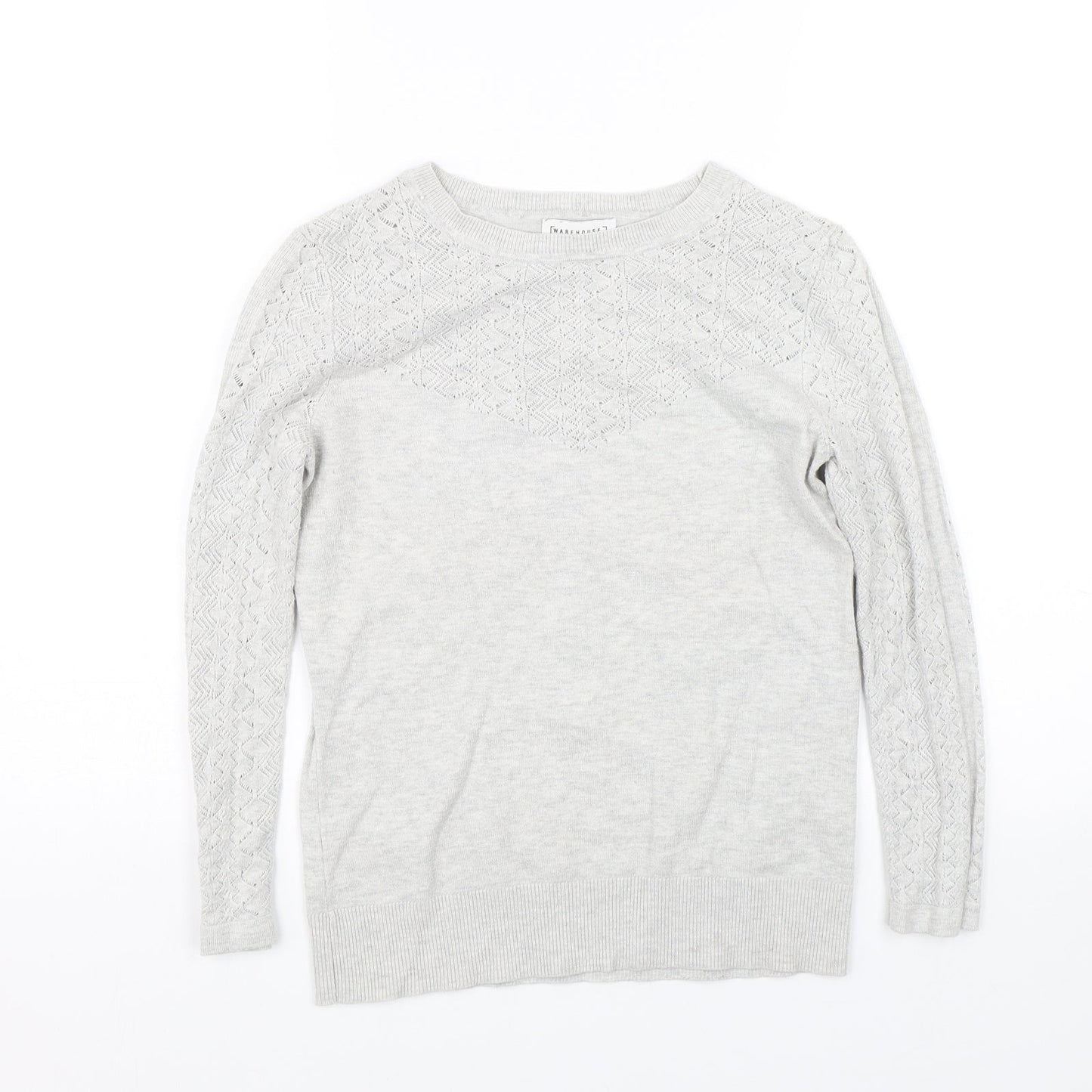 Womens UK Size 10 Warehouse Grey Pullover Jumper