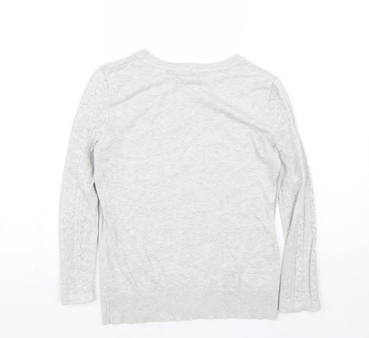 Womens UK Size 10 Warehouse Grey Pullover Jumper