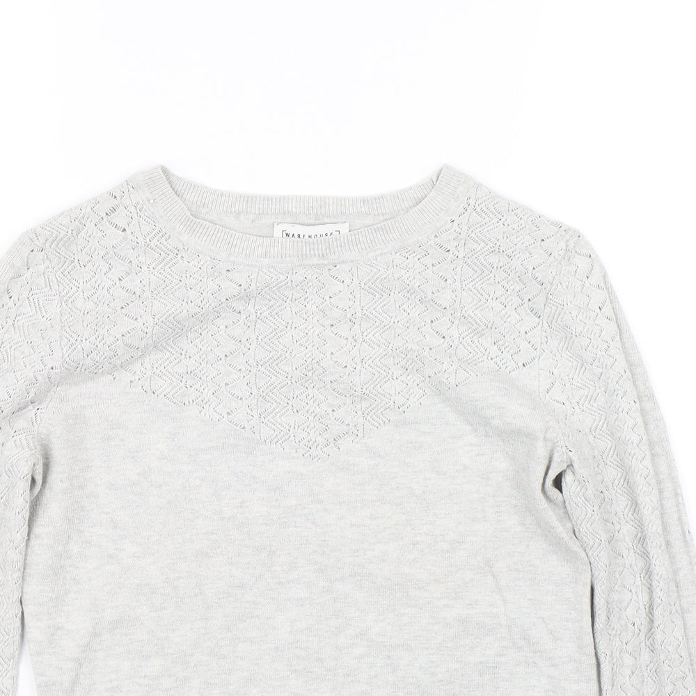 Womens UK Size 10 Warehouse Grey Pullover Jumper